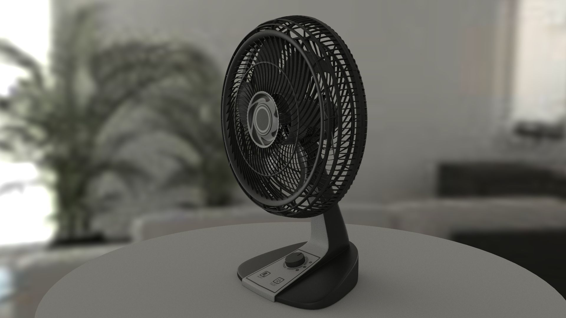 Generic black fan 3D model_15