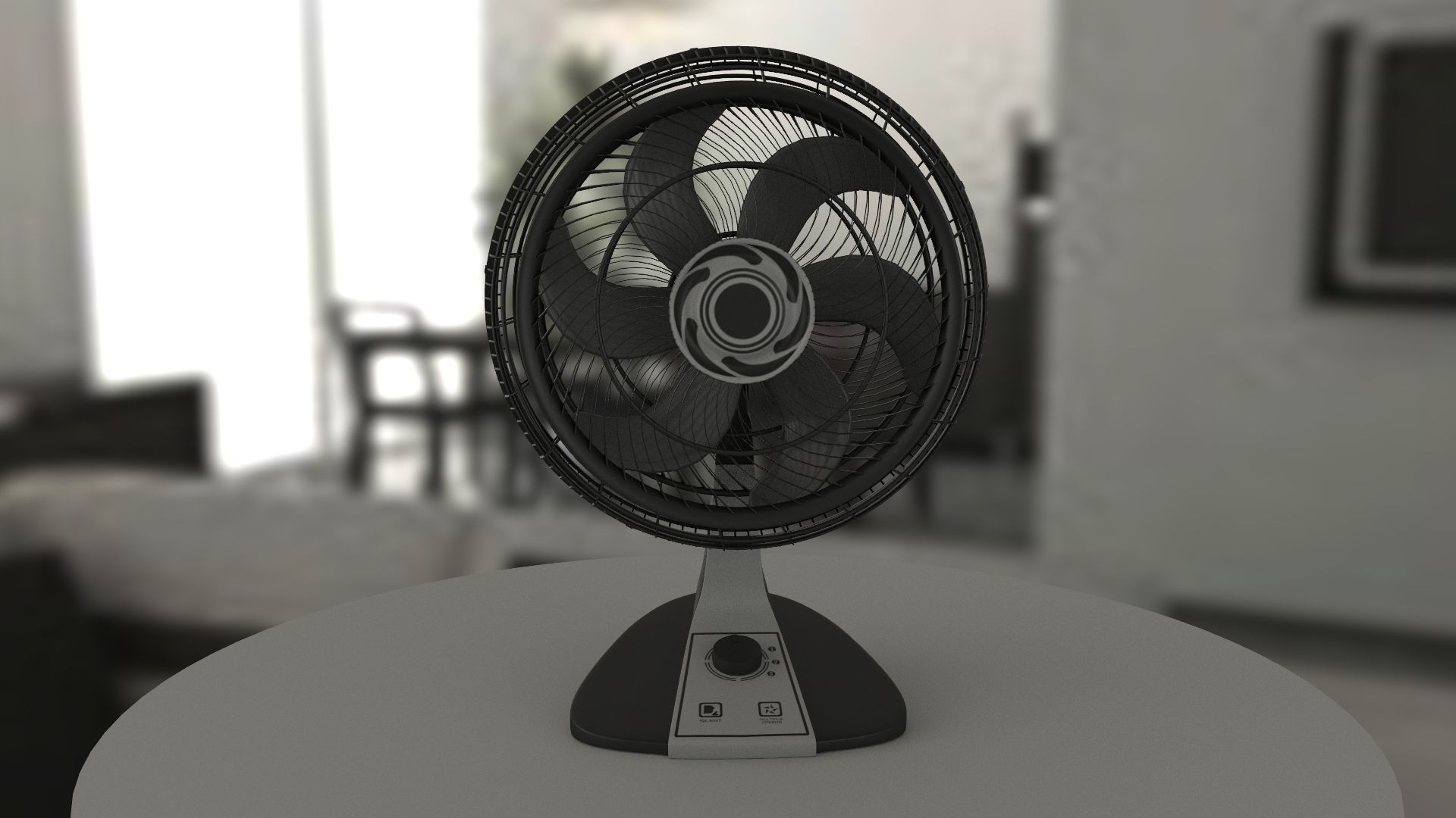 Generic black fan 3D model_11