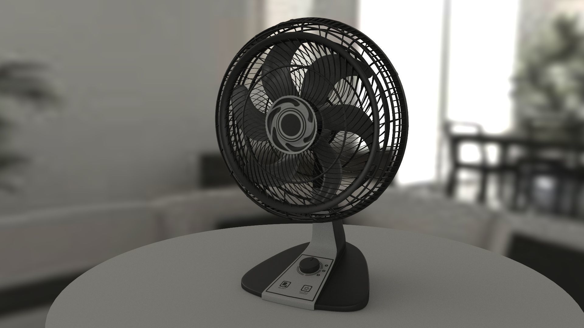 Generic black fan 3D model_14