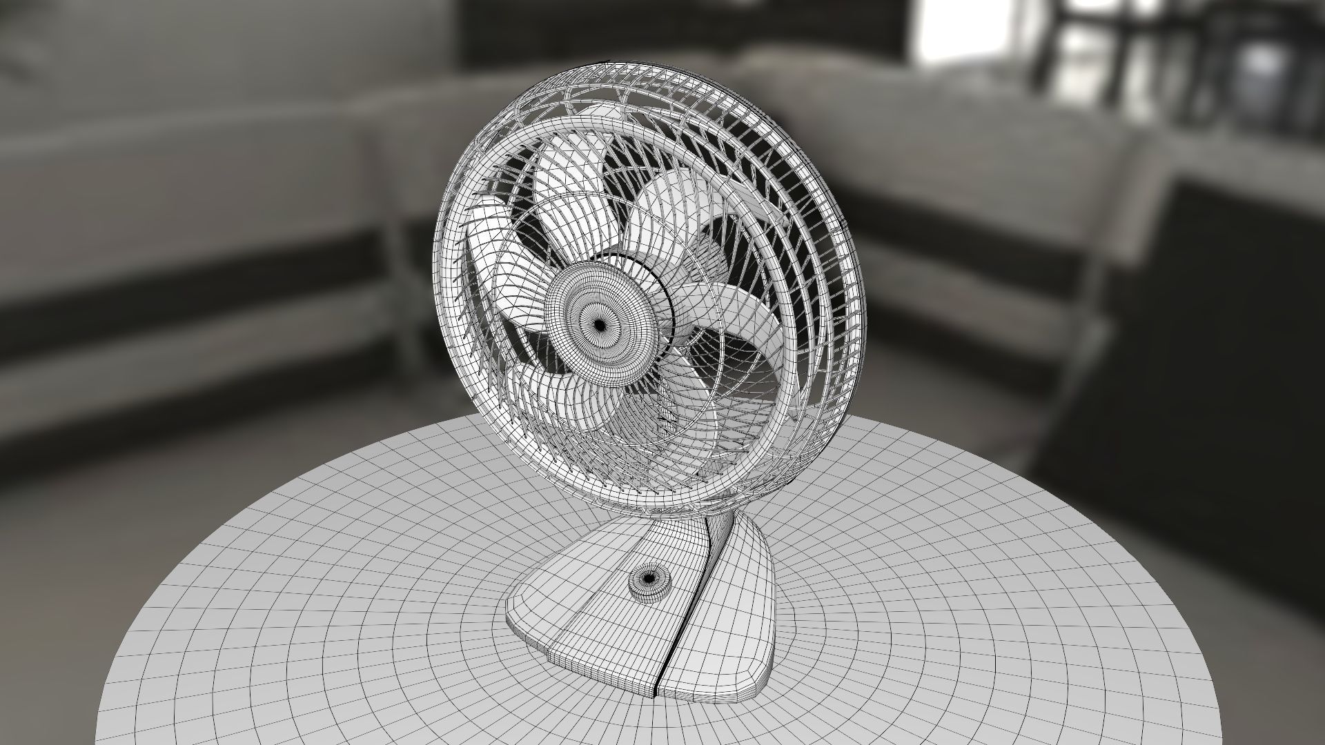 Generic black fan 3D model_7