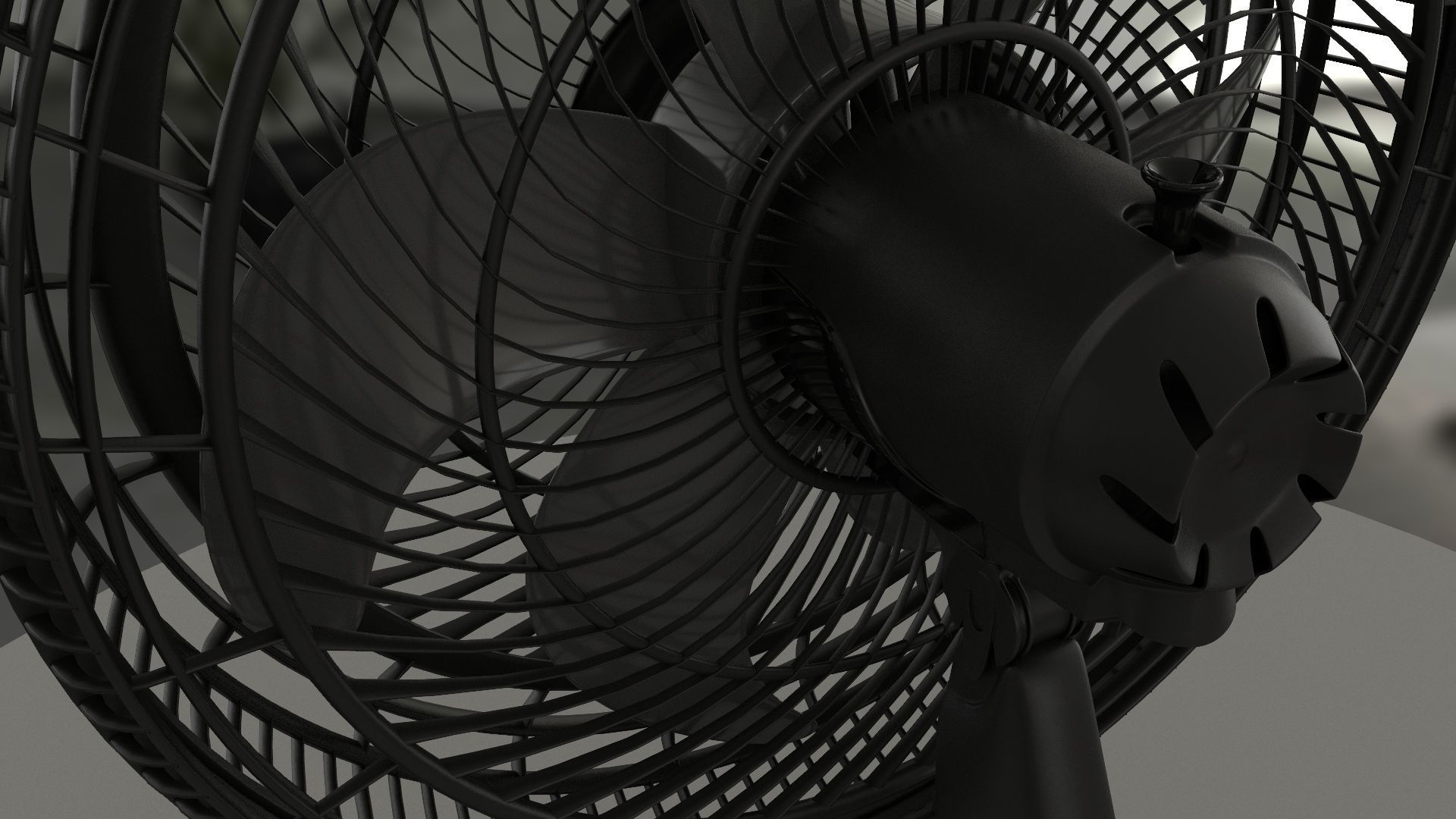 Generic black fan 3D model_6
