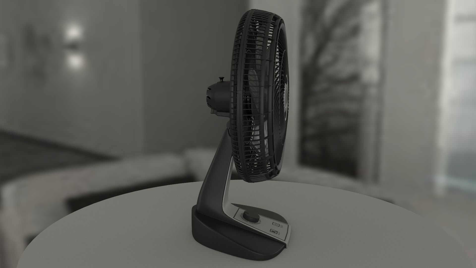 Generic black fan 3D model_3
