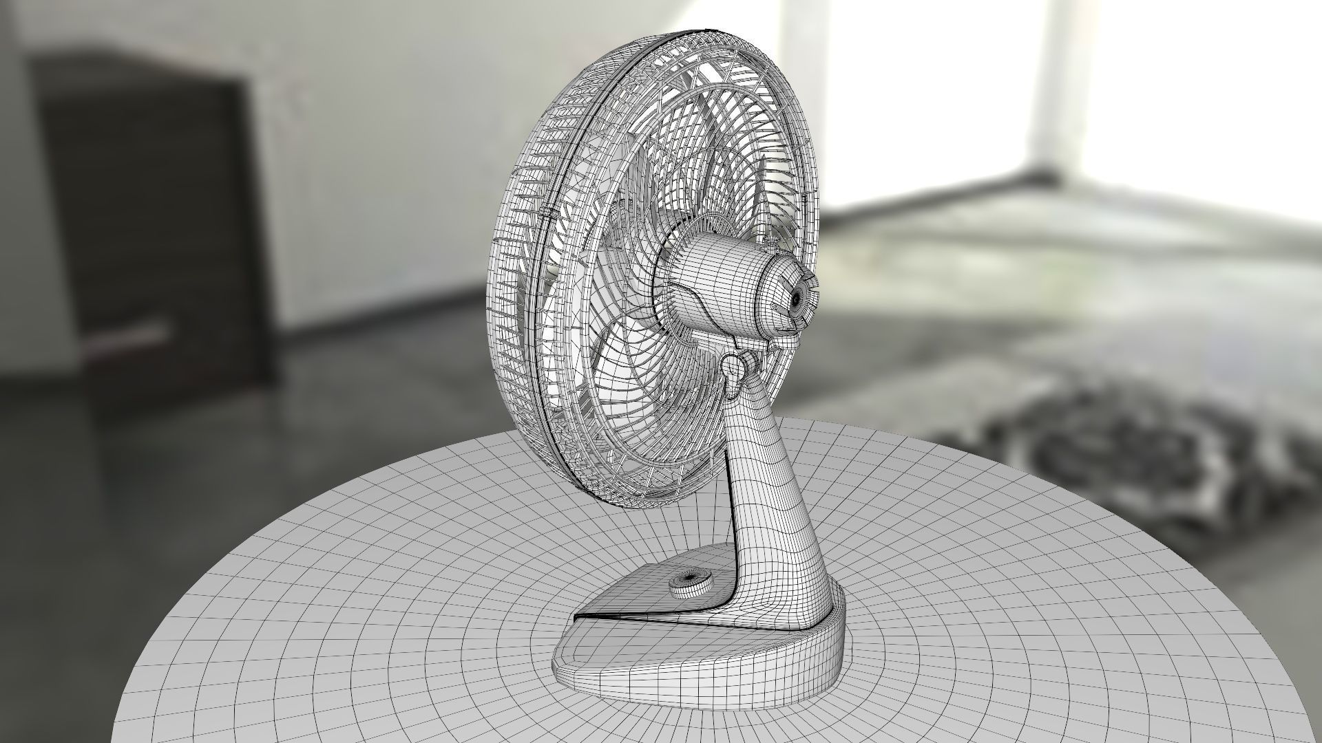 Generic black fan 3D model_8