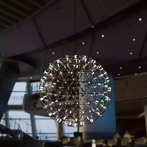 Suspended round frame lamp