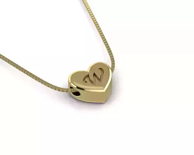 Pendant initial heart W