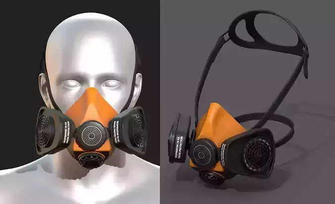 Gas mask helmet 3d model military combat fantasy 