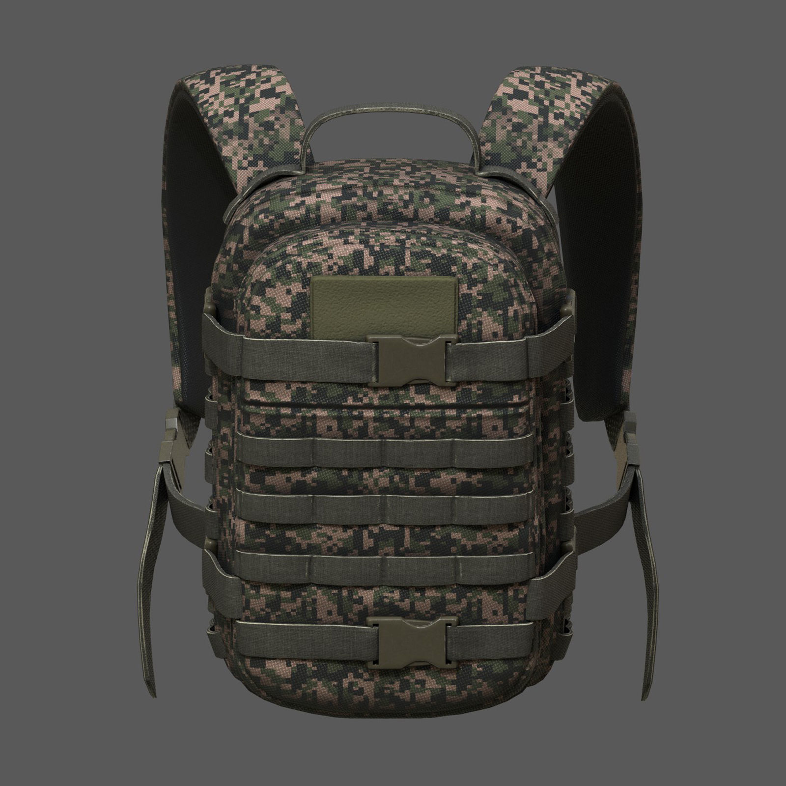 Backpack Camping military combat soldier armor Low-poly 3D model_2