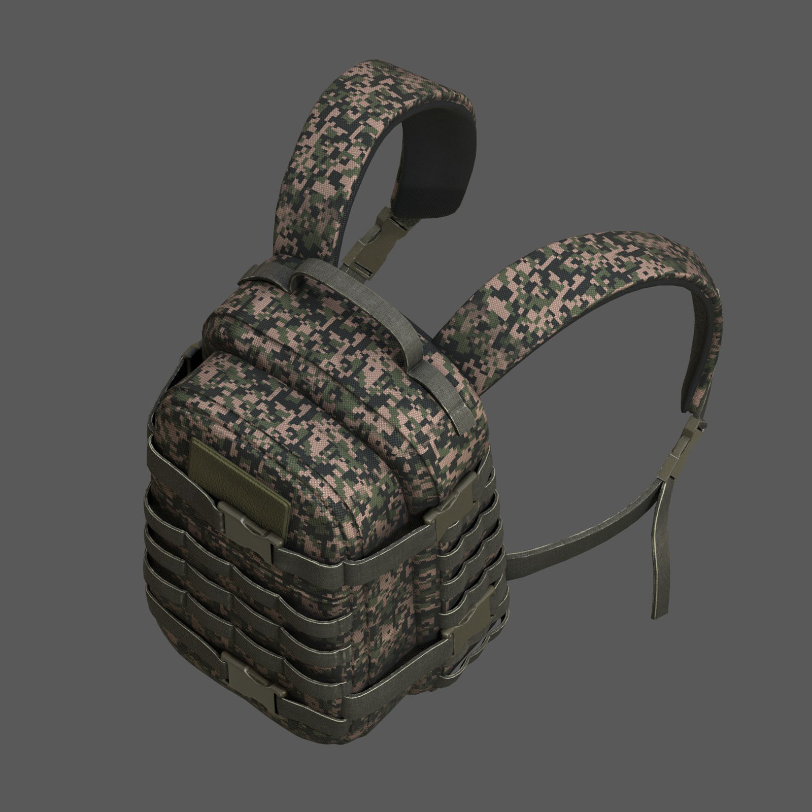 Backpack Camping military combat soldier armor Low-poly 3D model_7