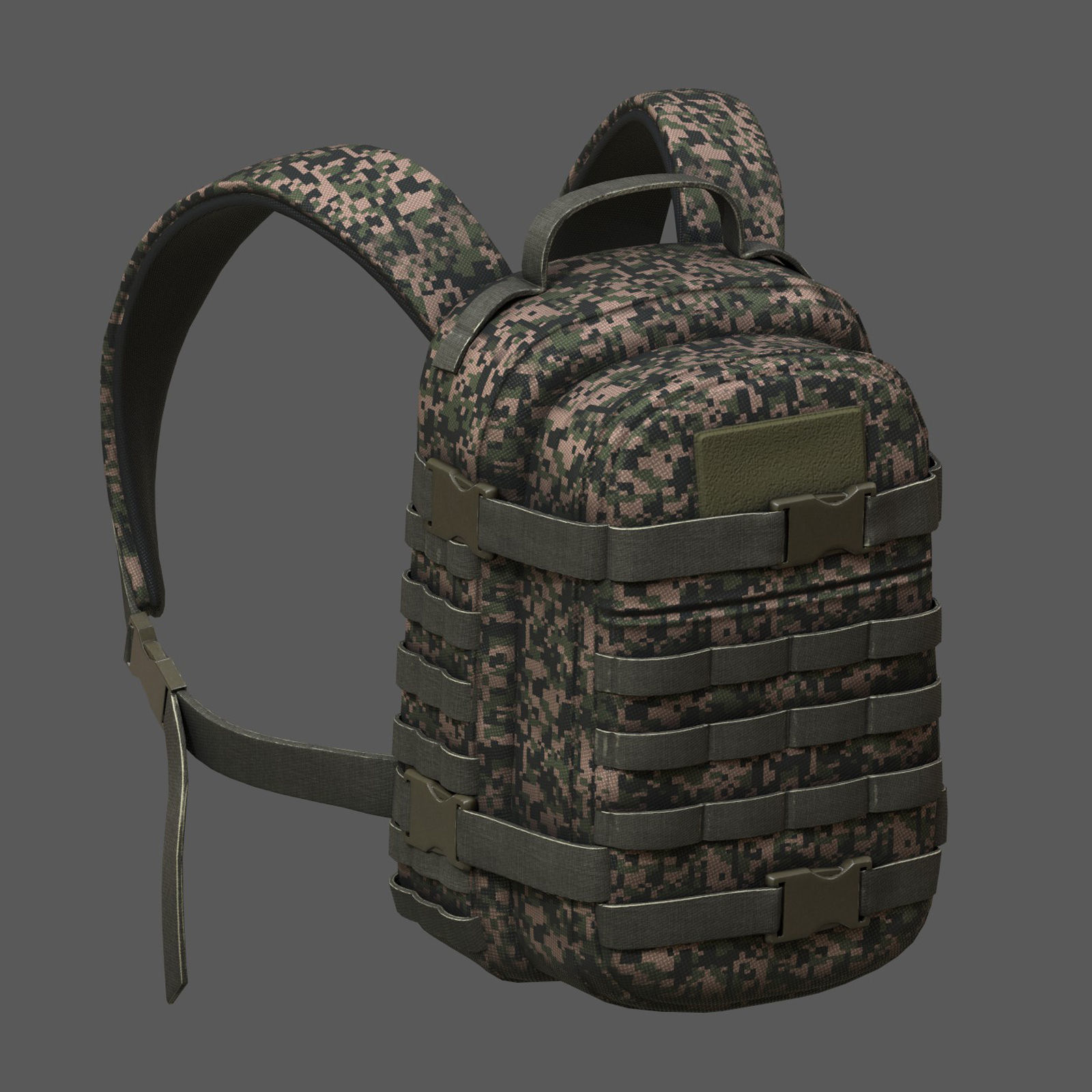Backpack Camping military combat soldier armor Low-poly 3D model_4