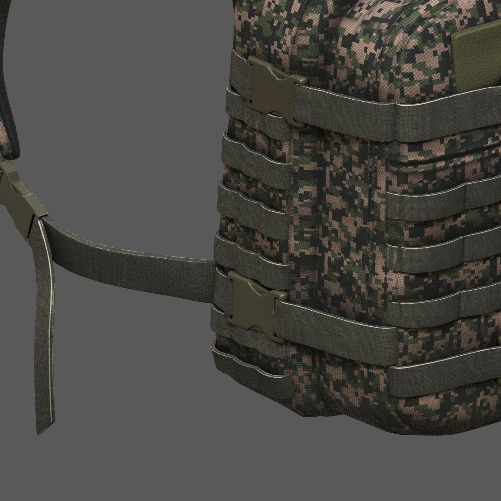 Backpack Camping military combat soldier armor Low-poly 3D model_10