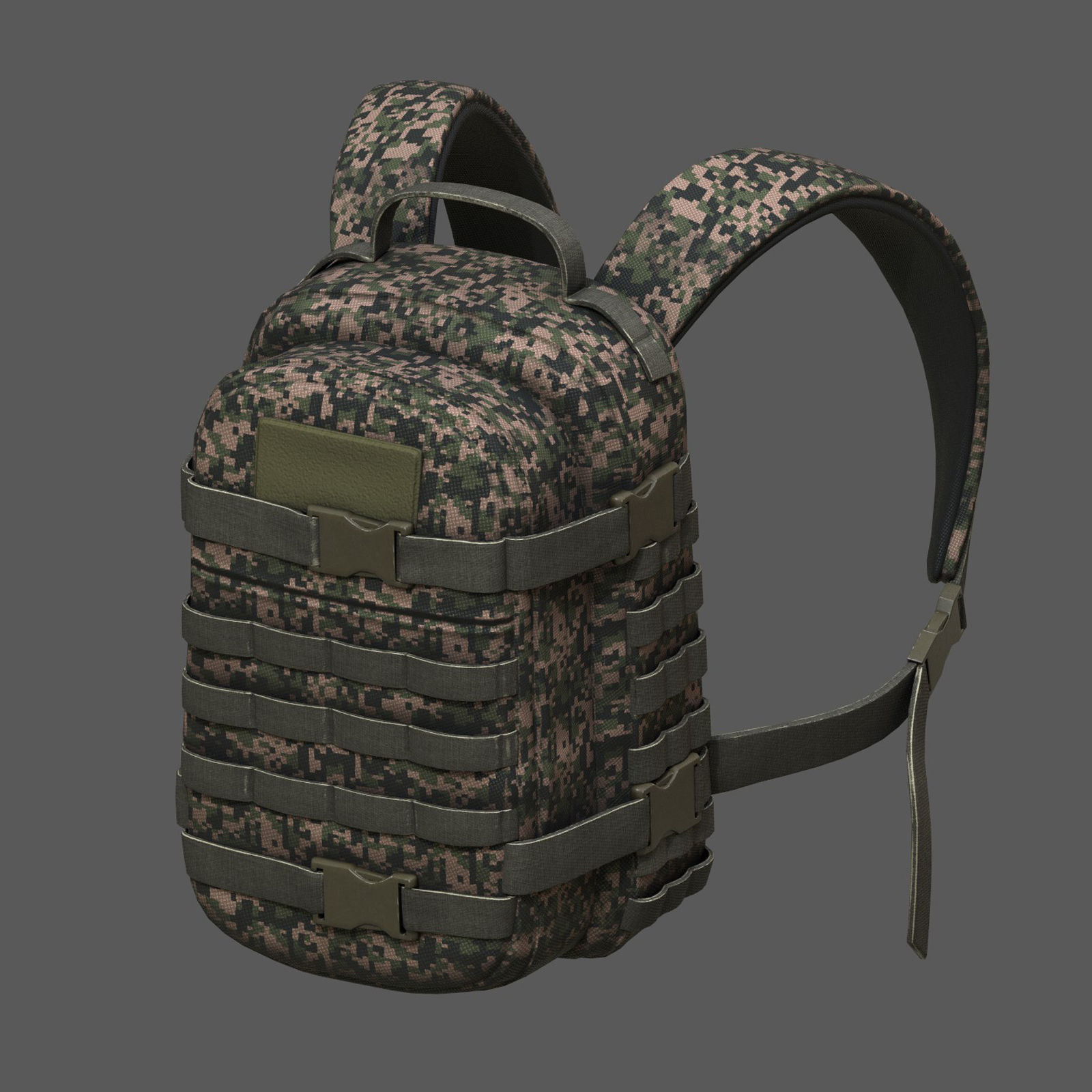 Backpack Camping military combat soldier armor Low-poly 3D model_3