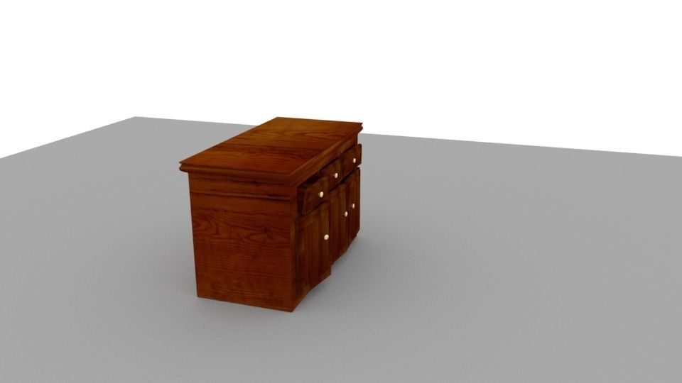 wooden cabinet 3D model_1