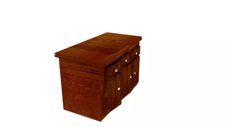 wooden cabinet 3D model_0