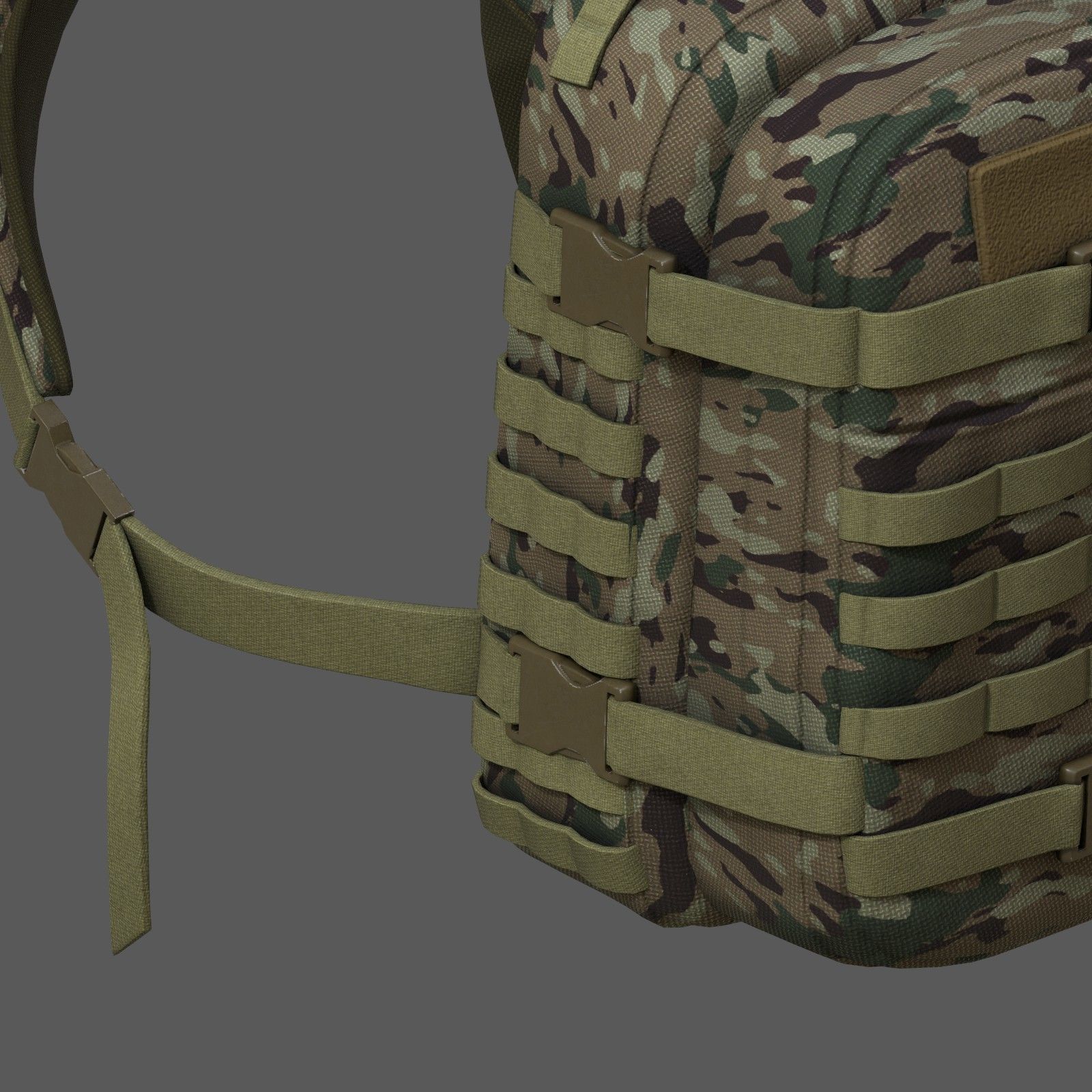 Backpack military combat soldier armor scifi  Low-poly 3D model_6