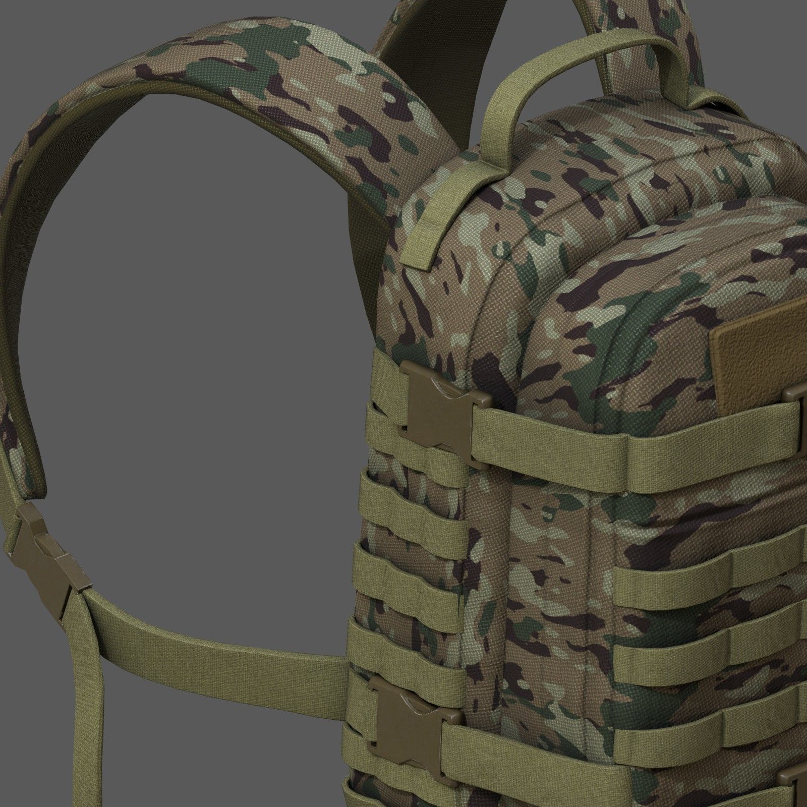 Backpack military combat soldier armor scifi  Low-poly 3D model_5