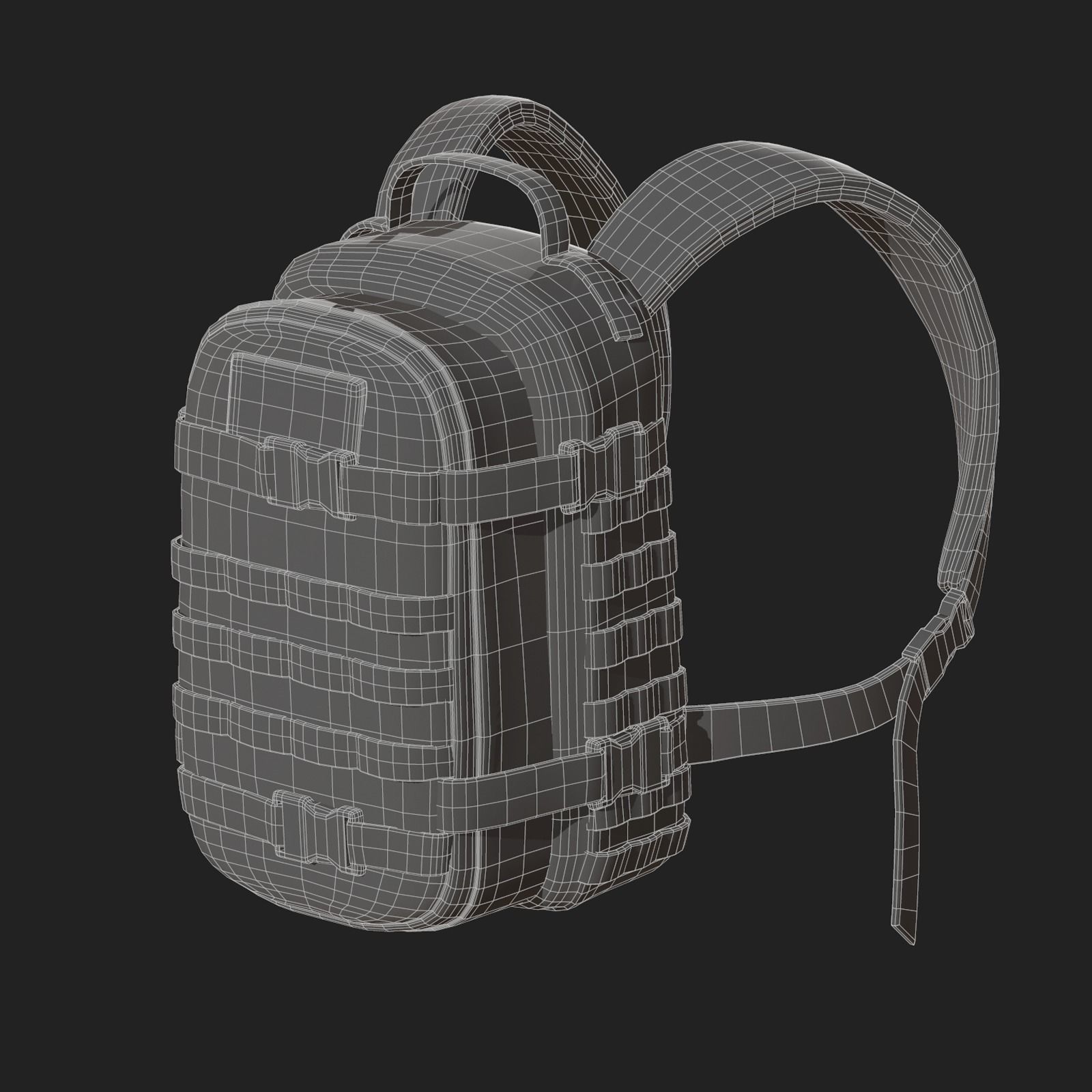 Backpack military combat soldier armor scifi  Low-poly 3D model_13