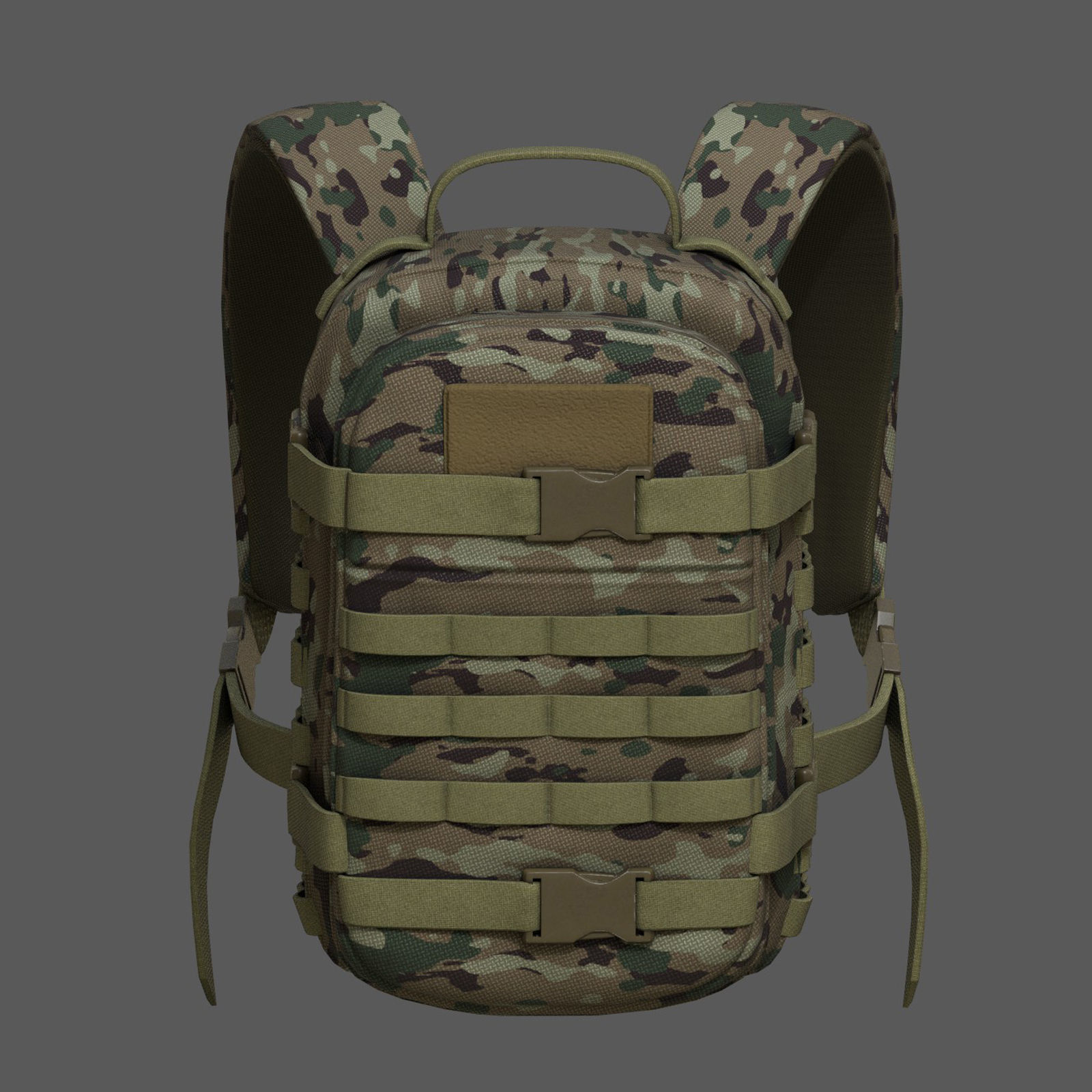 Backpack military combat soldier armor scifi  Low-poly 3D model_2