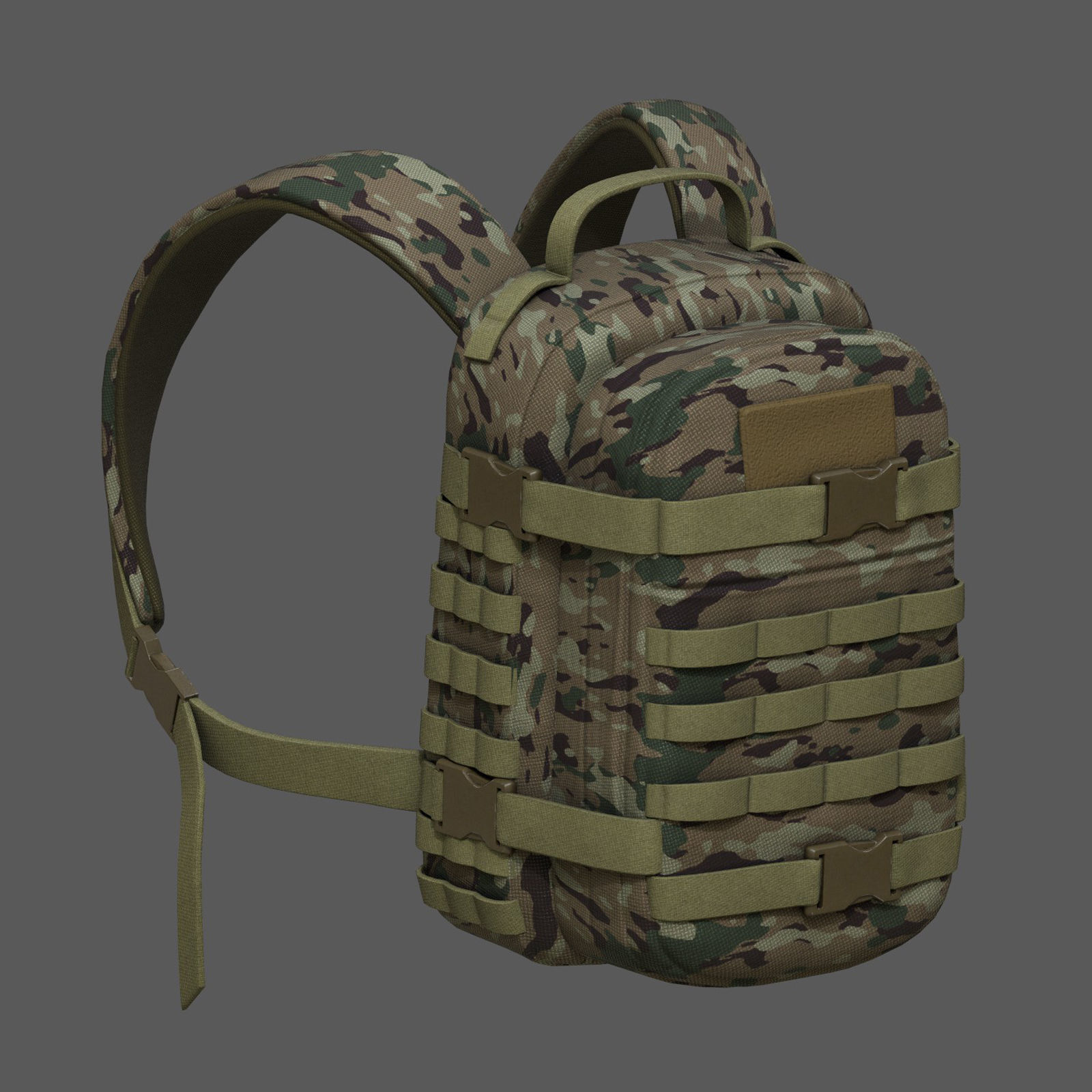 Backpack military combat soldier armor scifi  Low-poly 3D model_1
