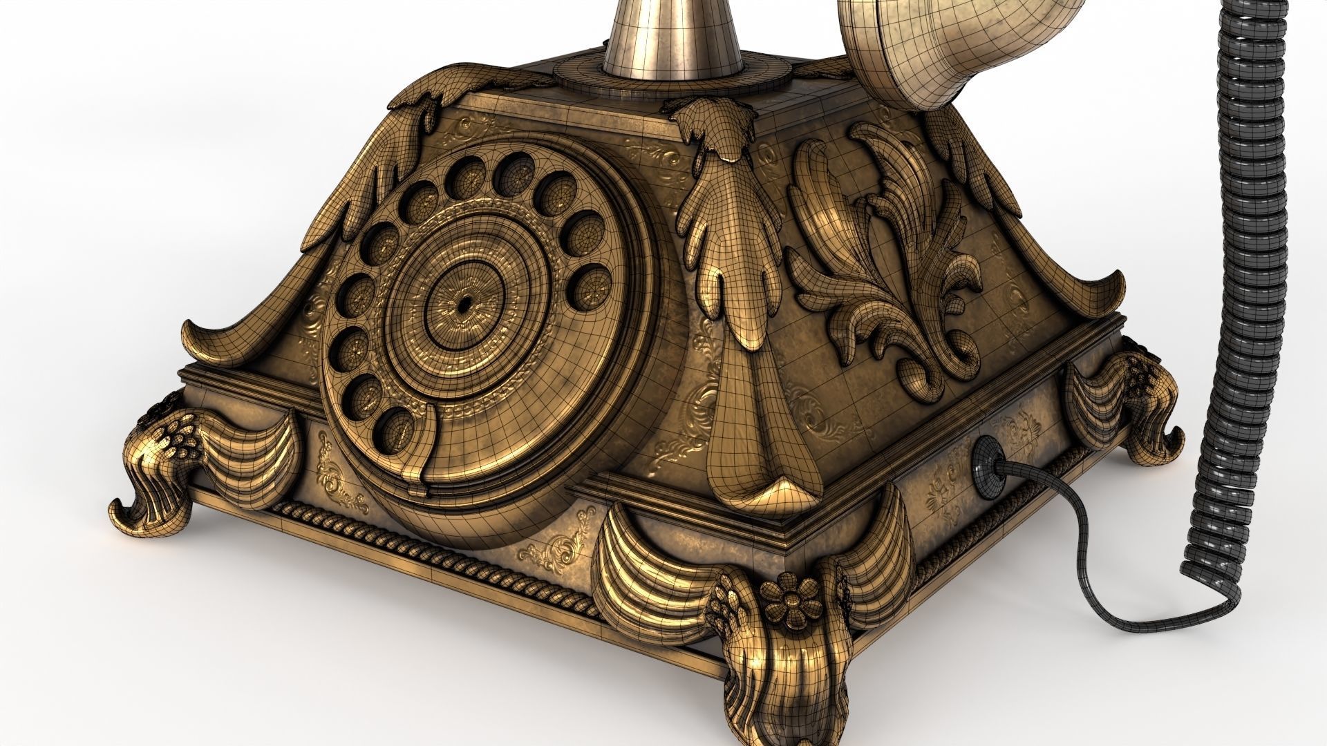 Vintage Phone Low-poly 3D model_18