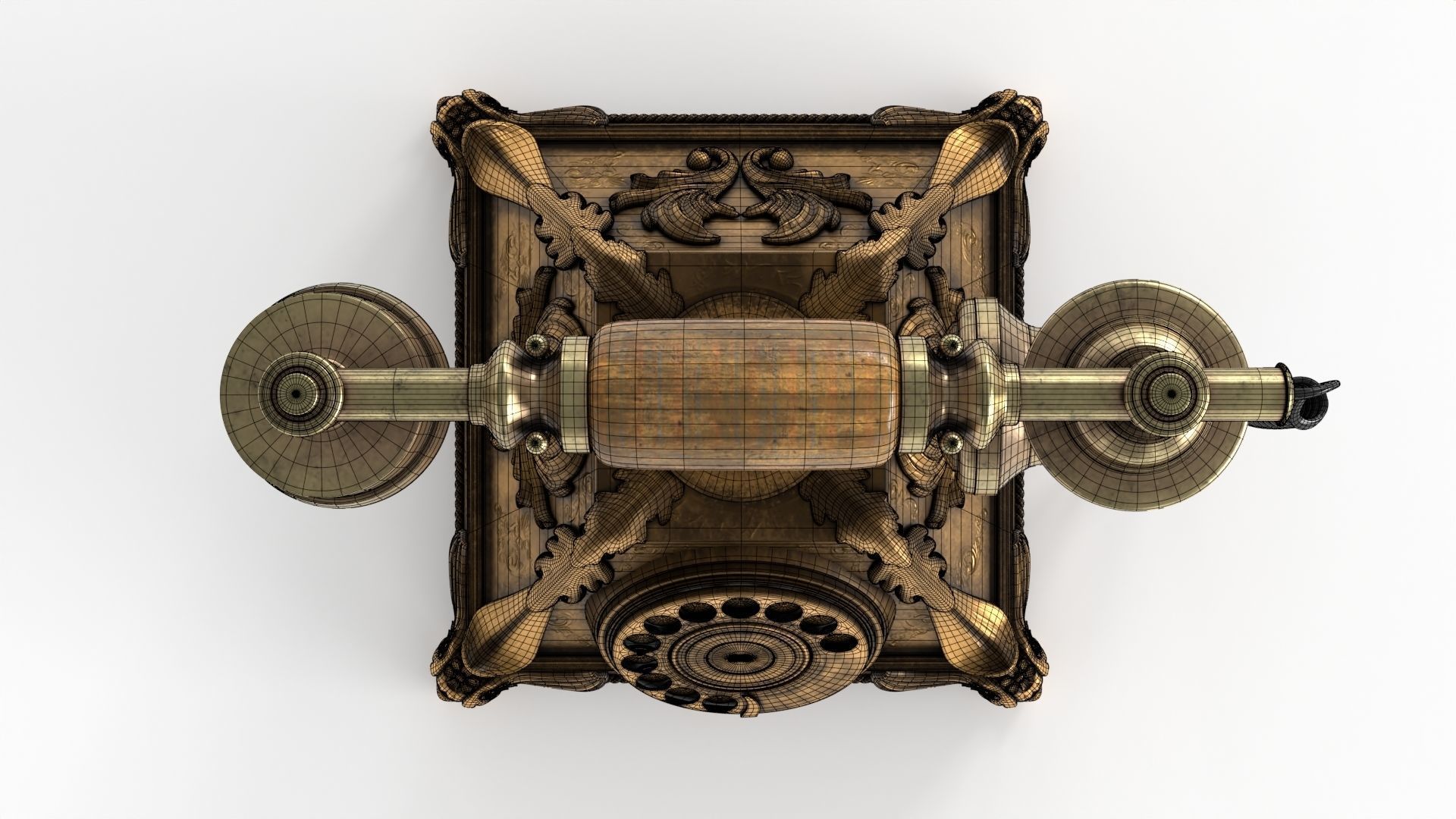 Vintage Phone Low-poly 3D model_14