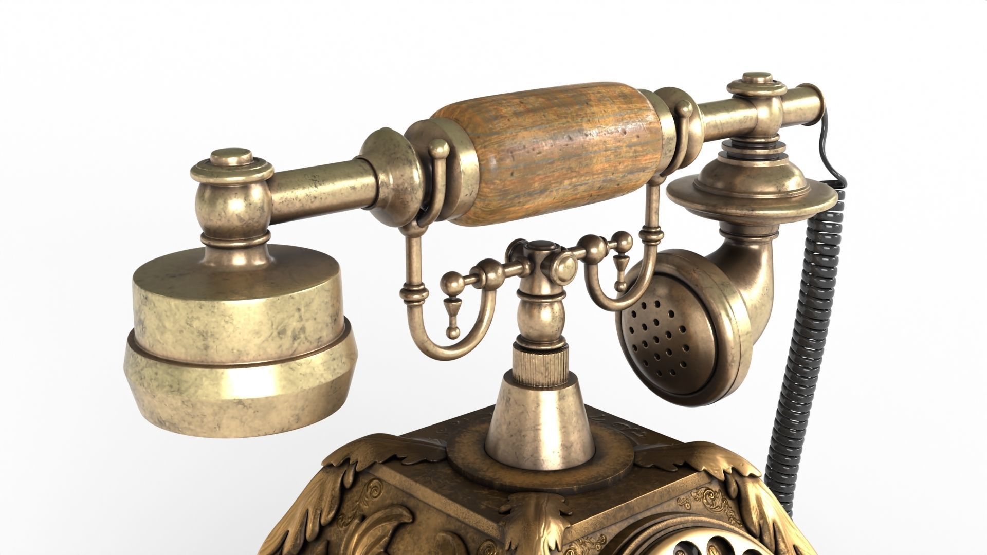 Vintage Phone Low-poly 3D model_9