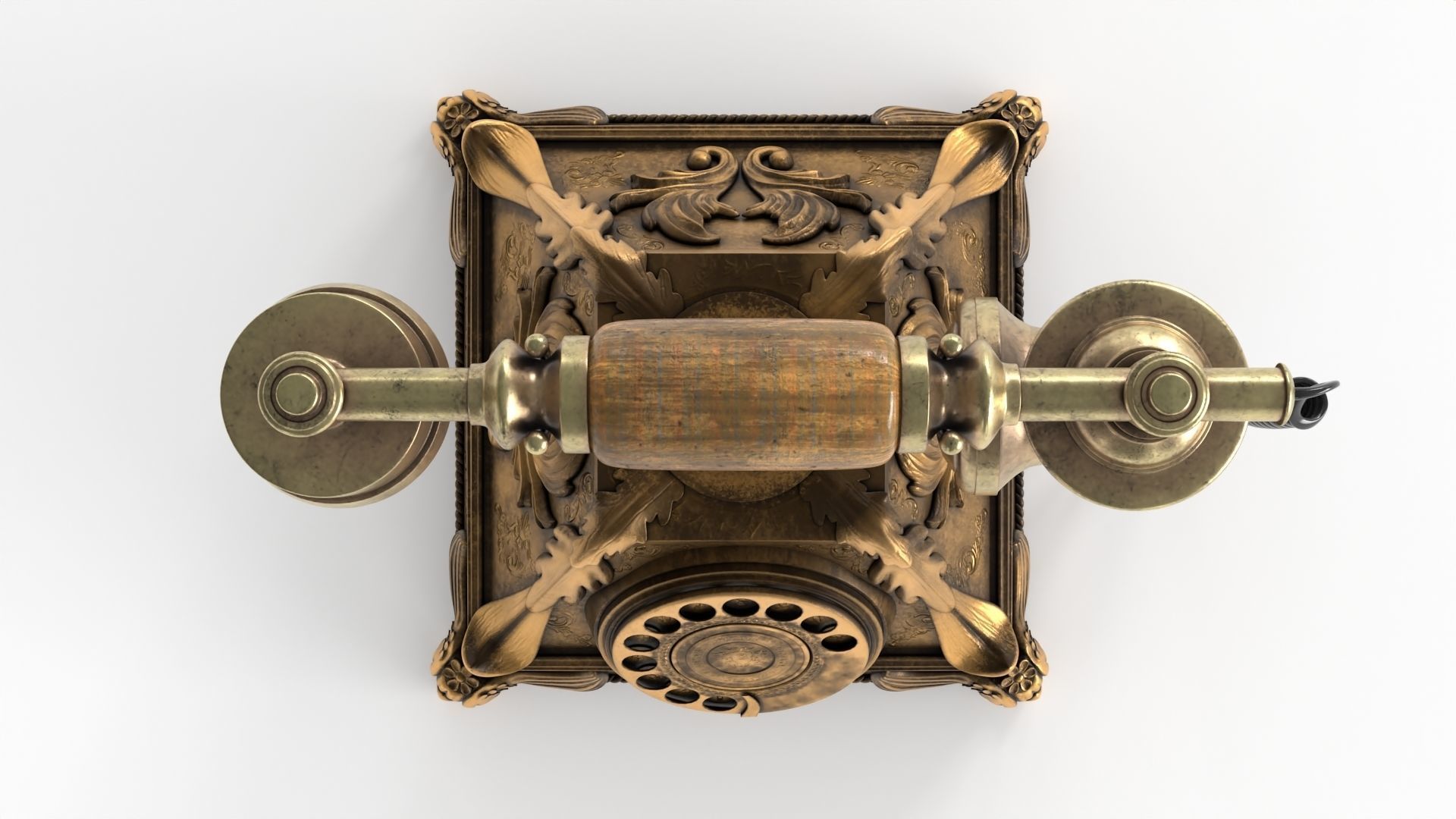 Vintage Phone Low-poly 3D model_4