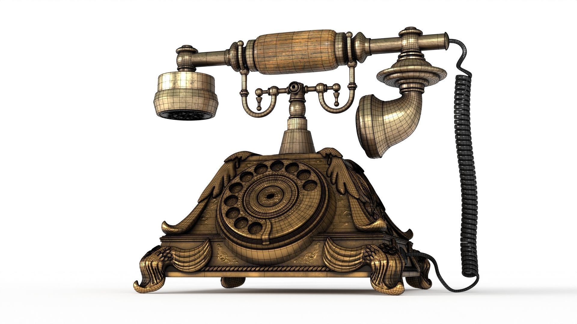 Vintage Phone Low-poly 3D model_15