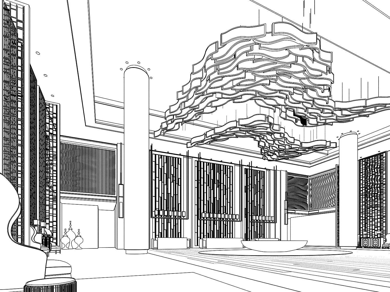 hotel lobby  3D model_1