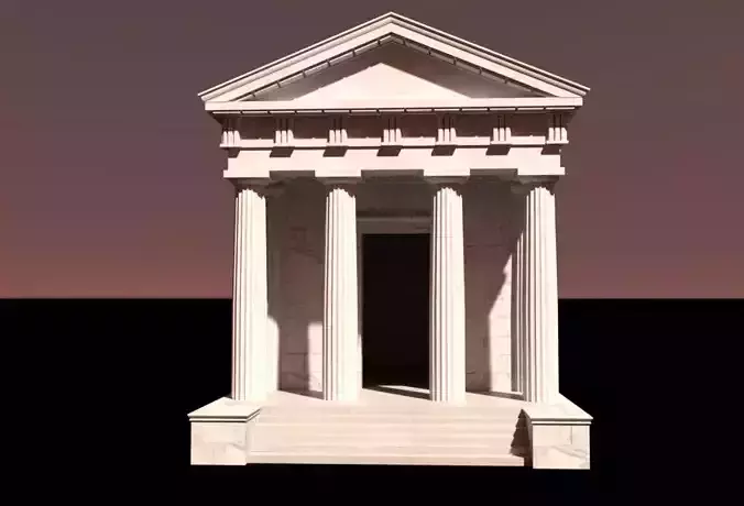 Doric Temple four pillars wide
