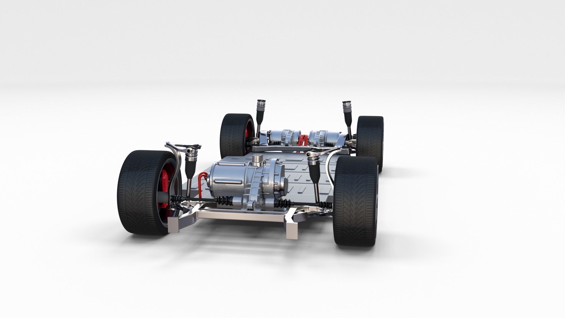 Tesla Roadster with Chassis 3D model_7