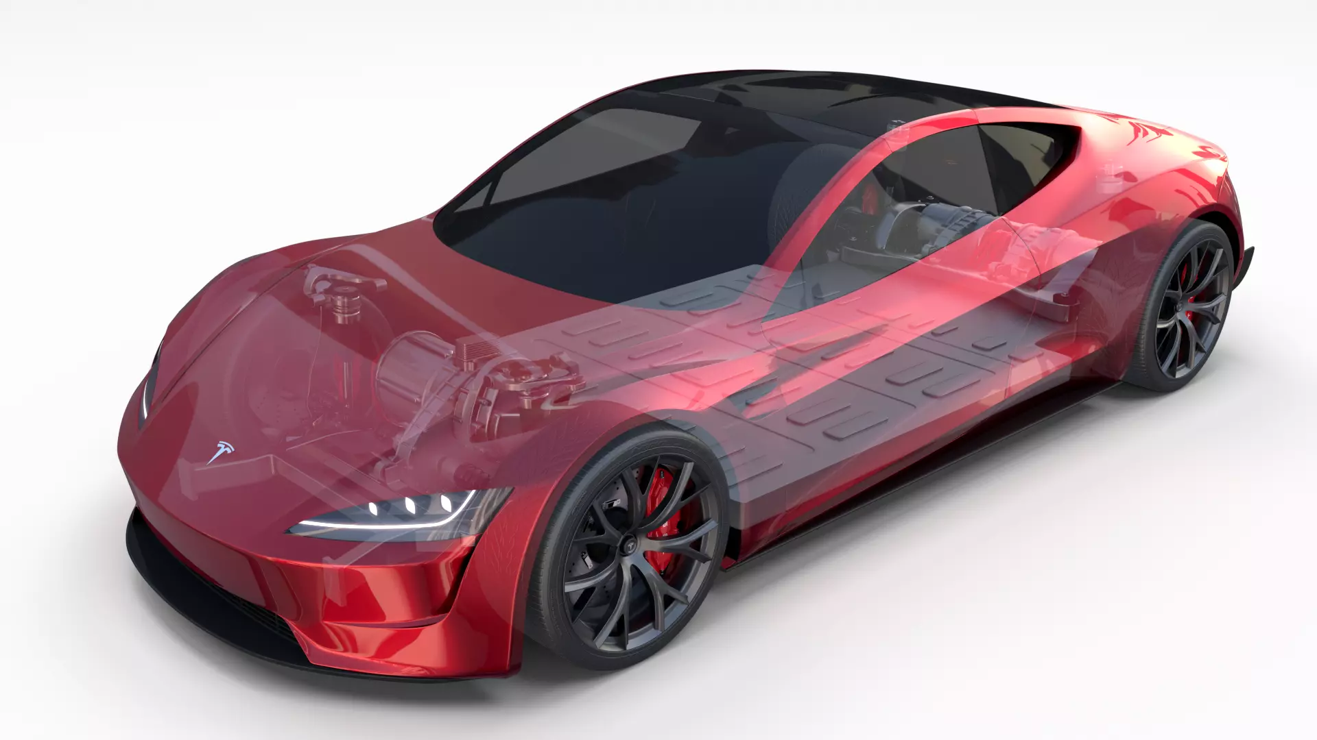 Tesla Roadster with Chassis 3D model_0