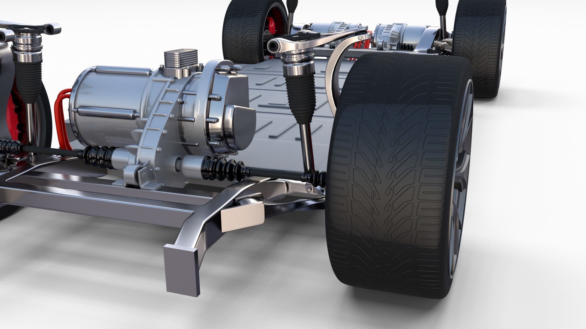 Tesla Roadster with Chassis 3D model_11