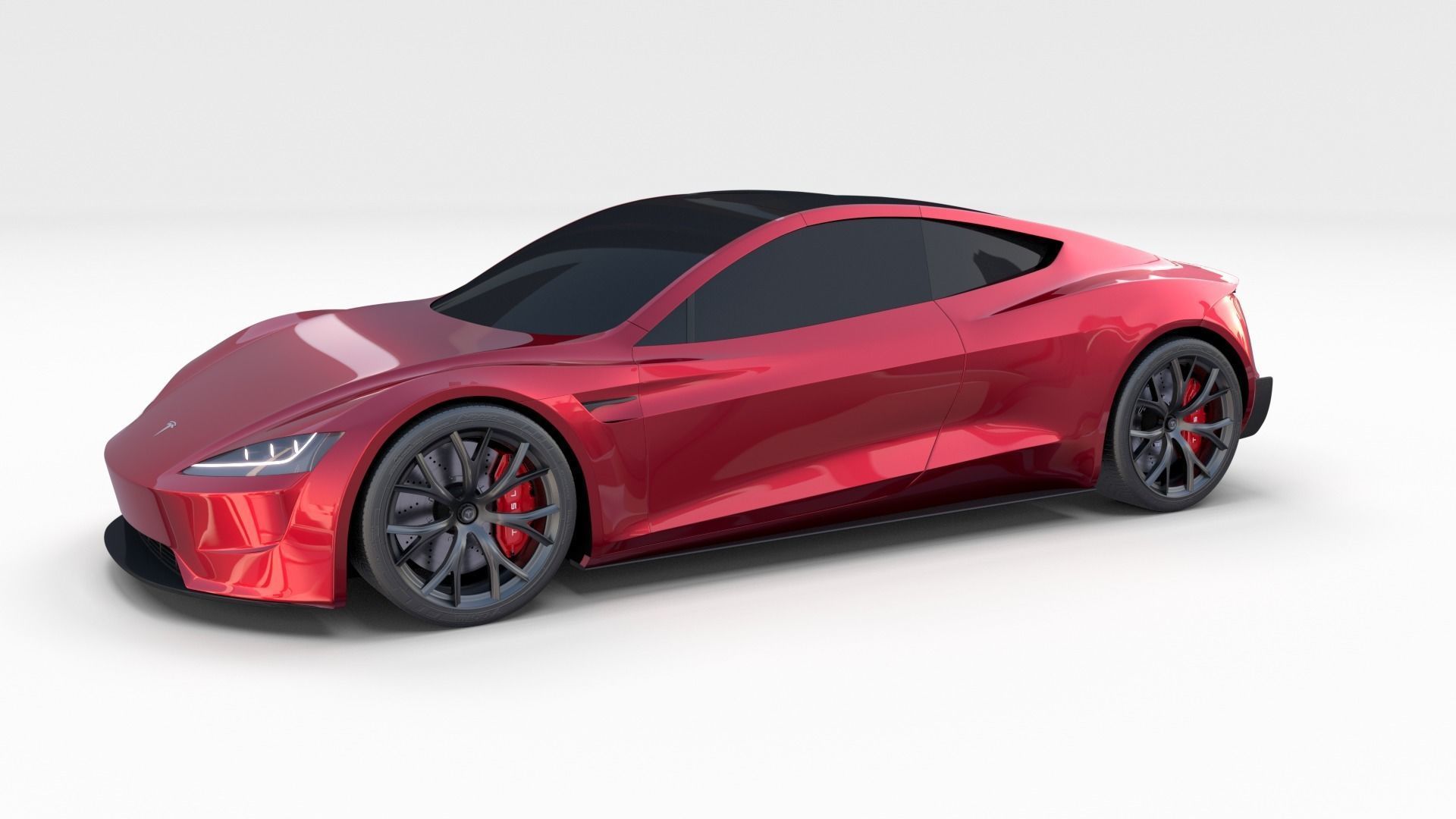 Tesla Roadster with Chassis 3D model_2