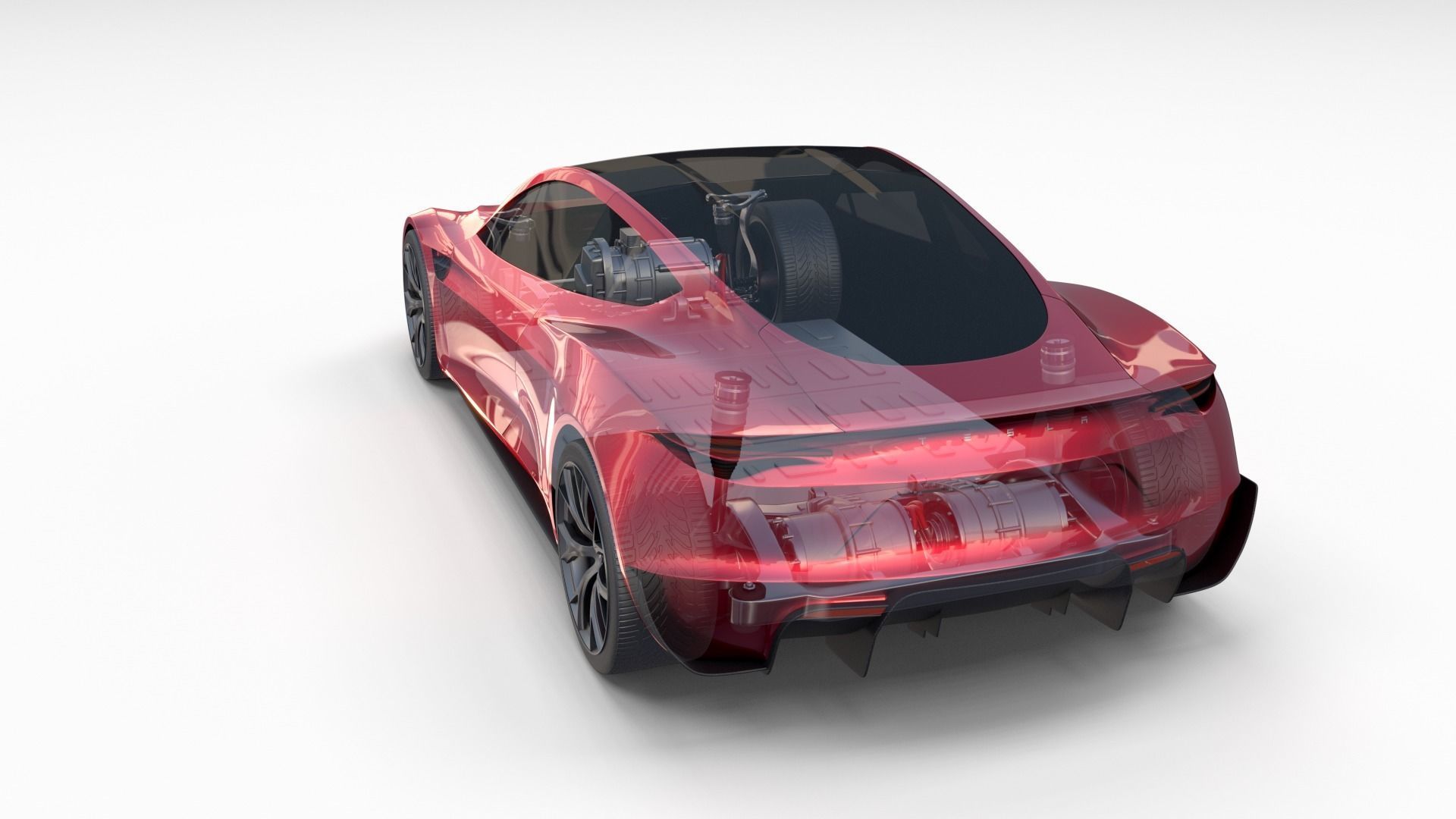 Tesla Roadster with Chassis 3D model_18