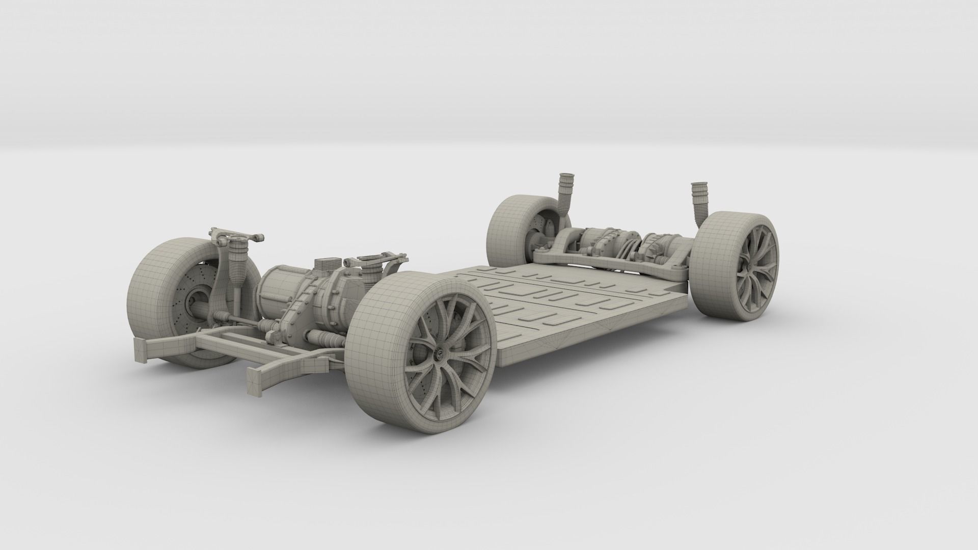 Tesla Roadster with Chassis 3D model_27