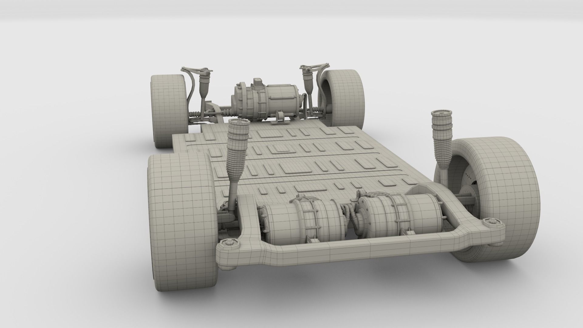 Tesla Roadster with Chassis 3D model_32
