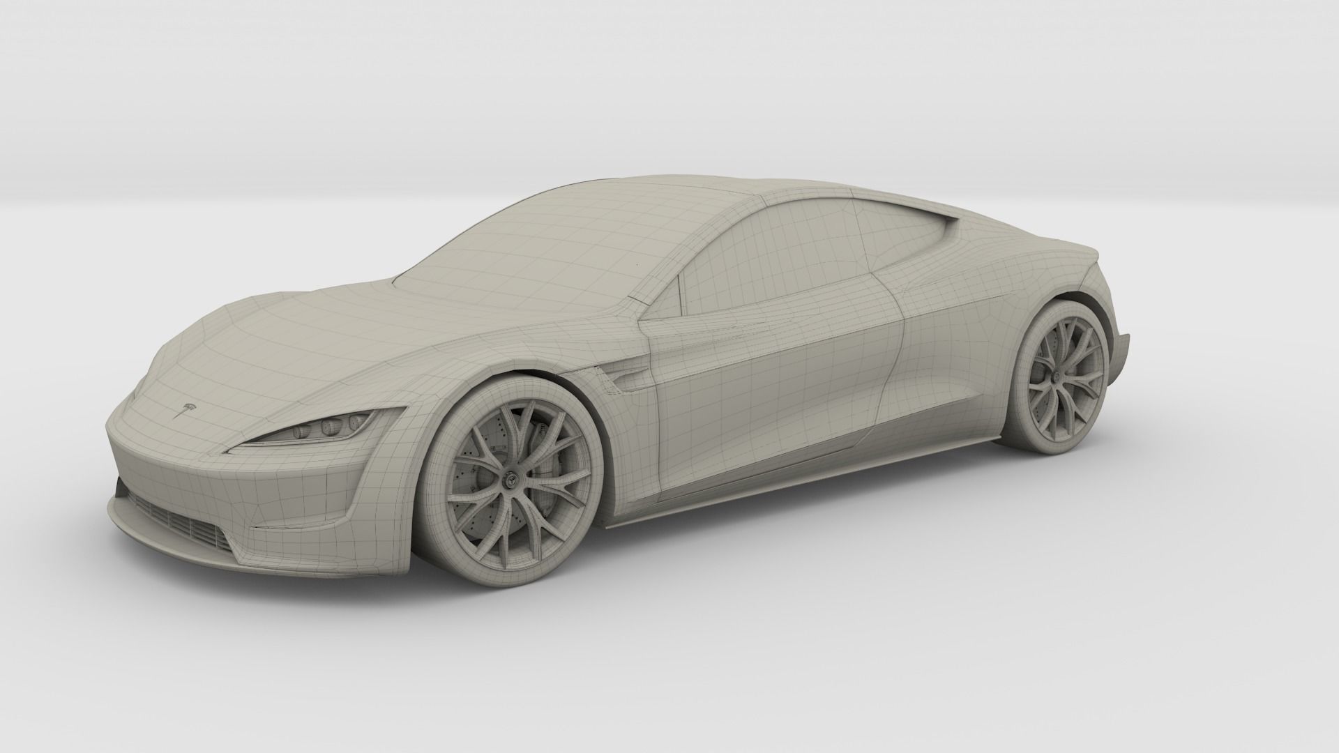 Tesla Roadster with Chassis 3D model_34