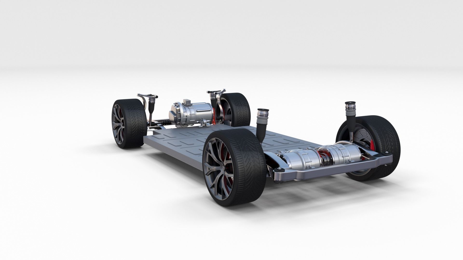 Tesla Roadster with Chassis 3D model_8