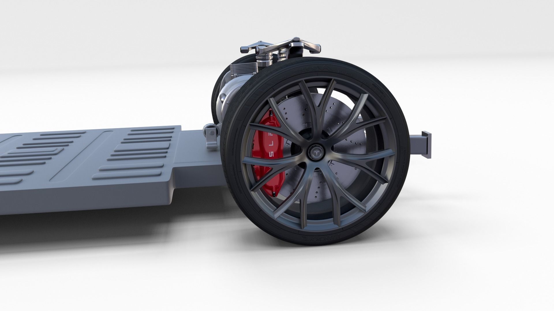 Tesla Roadster with Chassis 3D model_10