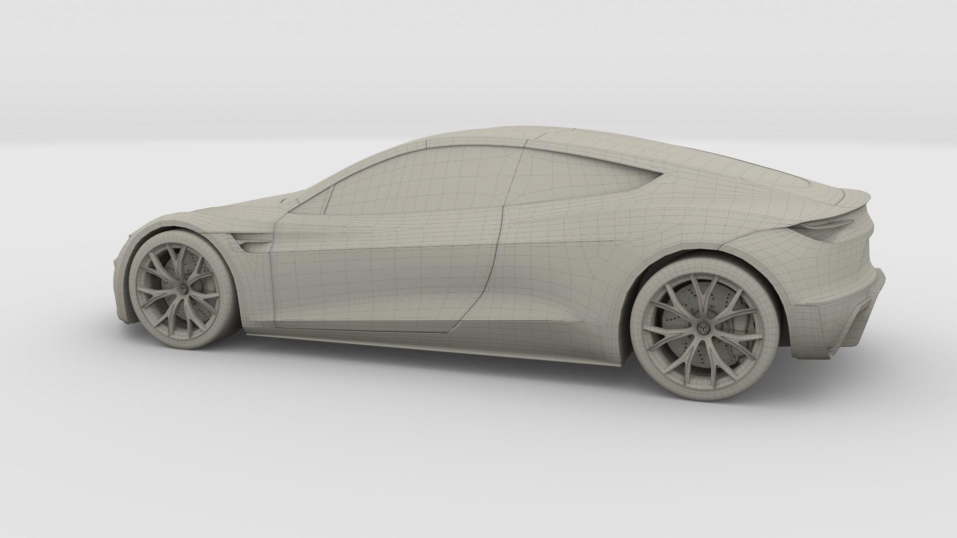 Tesla Roadster with Chassis 3D model_35