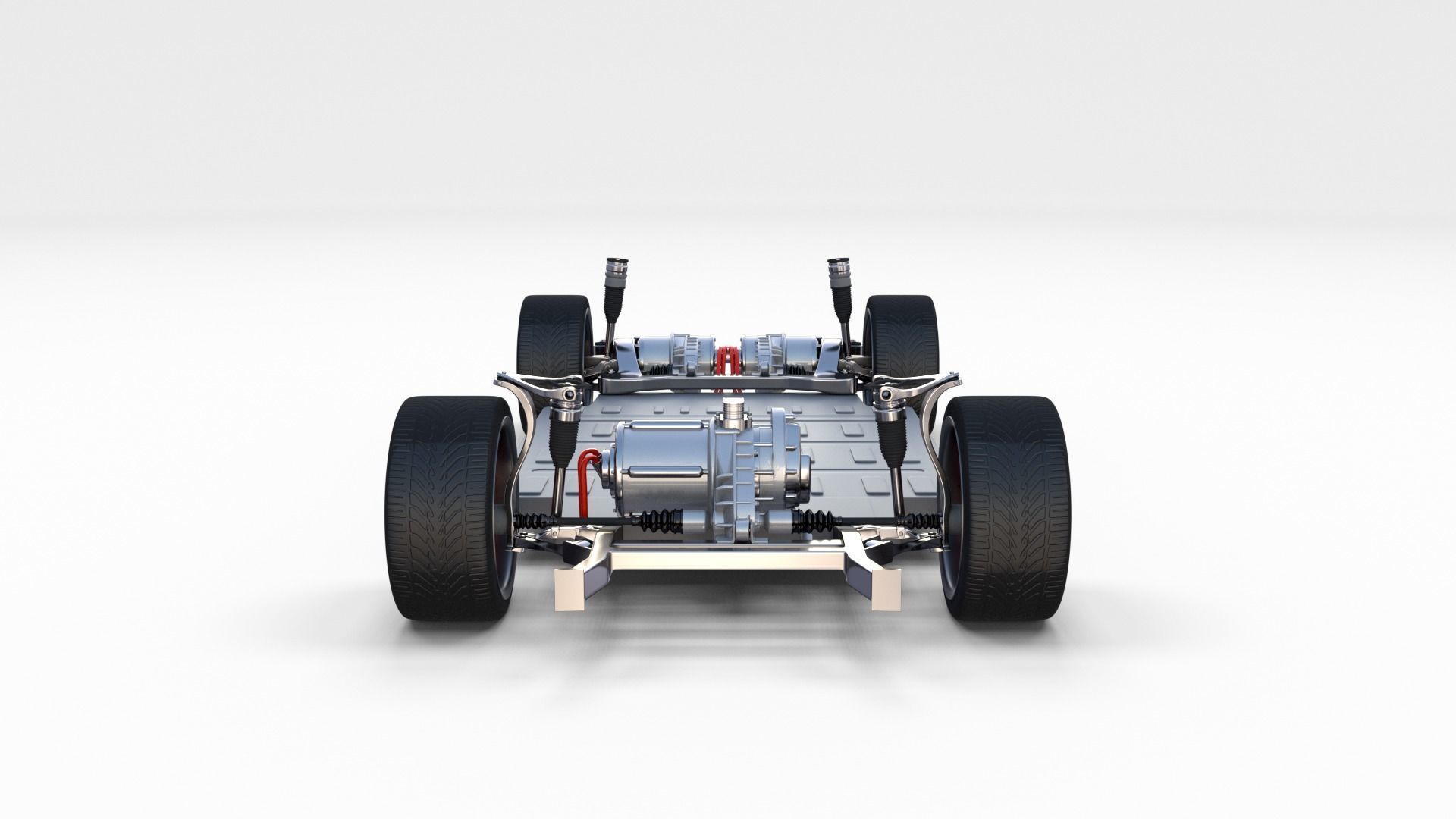 Tesla Roadster with Chassis 3D model_6