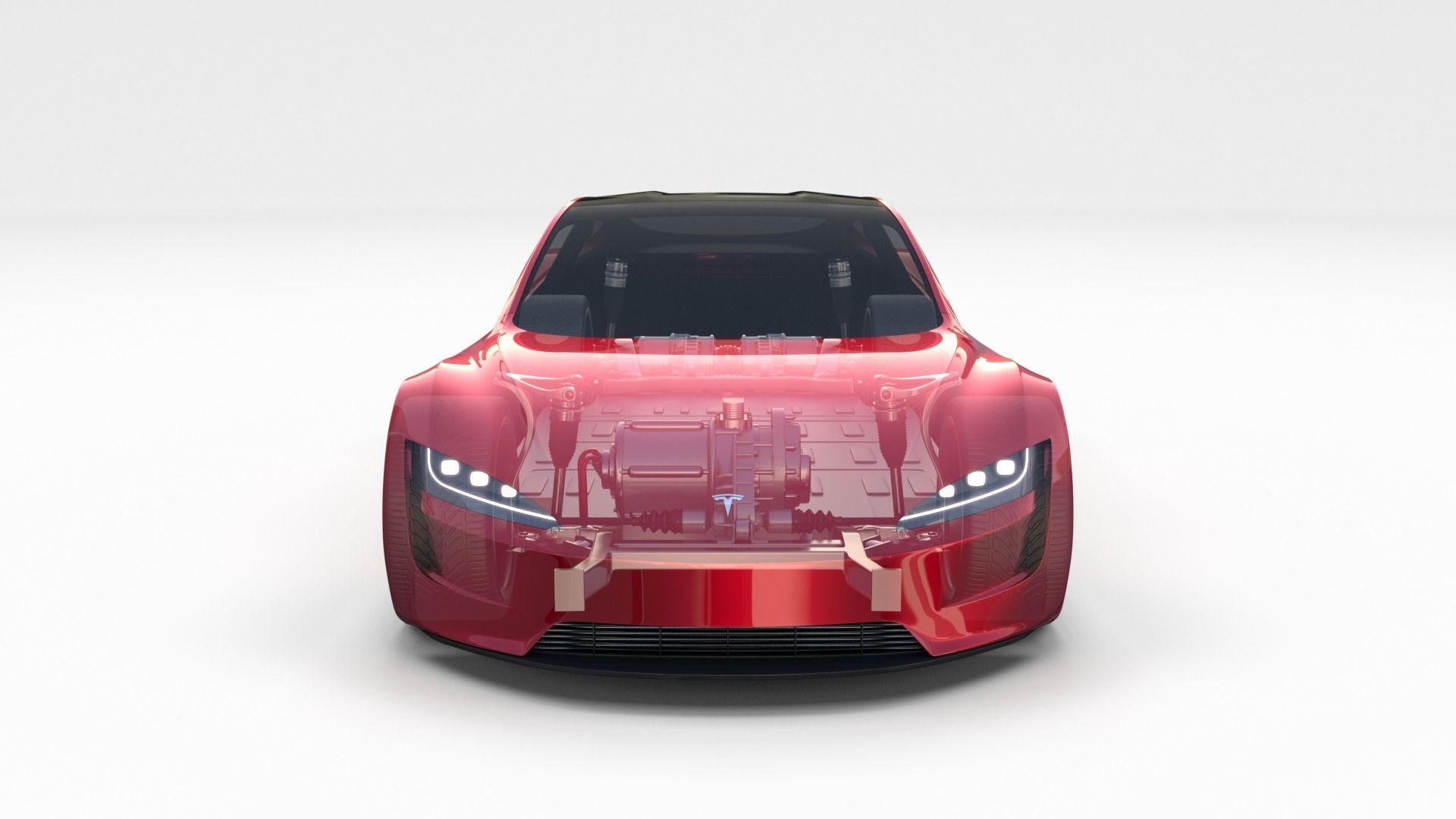 Tesla Roadster with Chassis 3D model_12