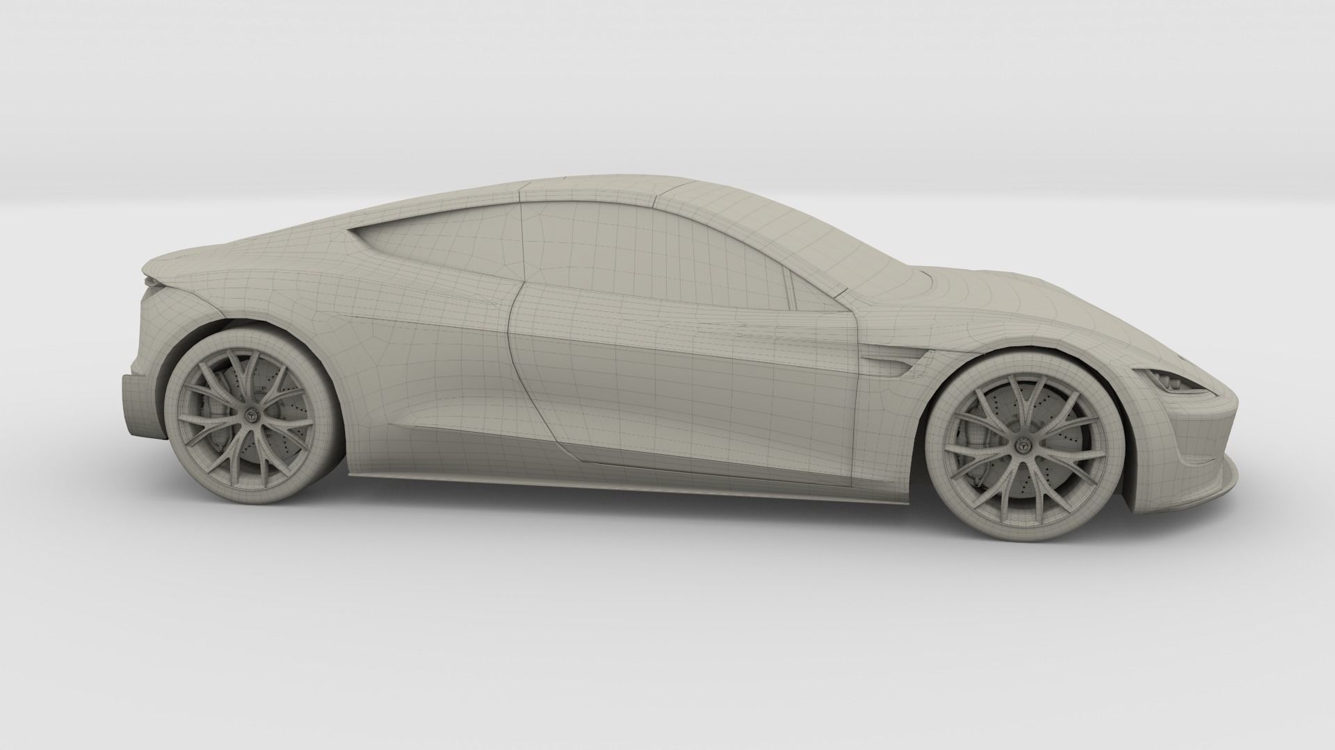 Tesla Roadster with Chassis 3D model_38