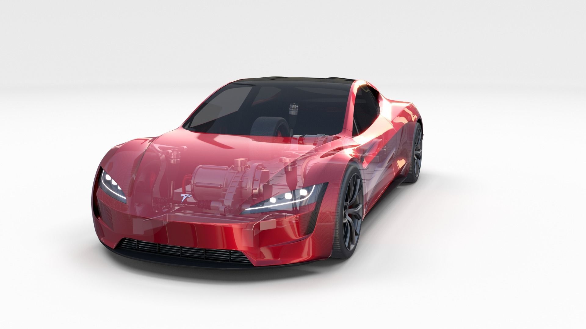 Tesla Roadster with Chassis 3D model_13