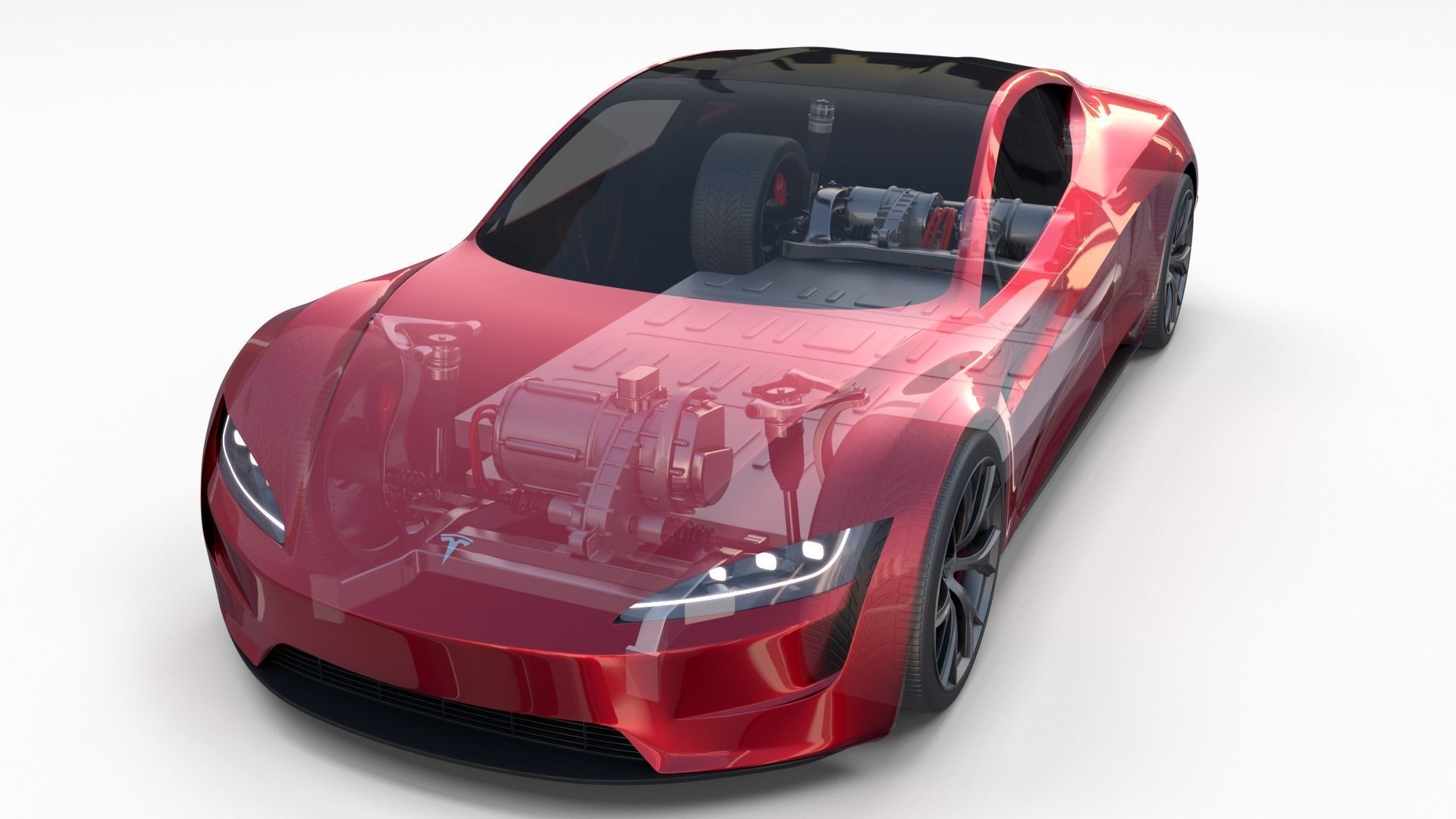 Tesla Roadster with Chassis 3D model_24