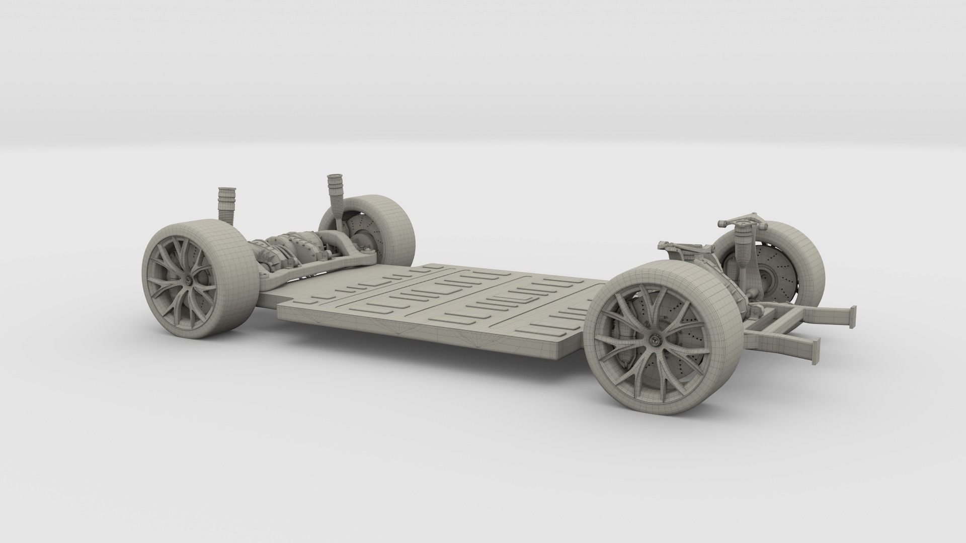 Tesla Roadster with Chassis 3D model_29