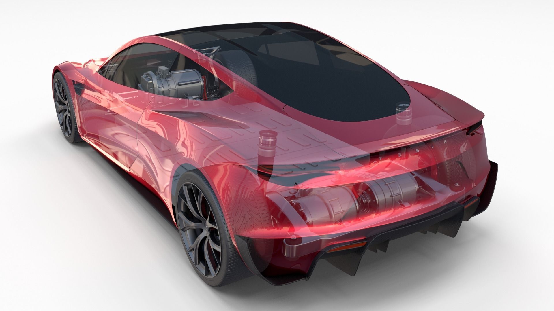 Tesla Roadster with Chassis 3D model_22