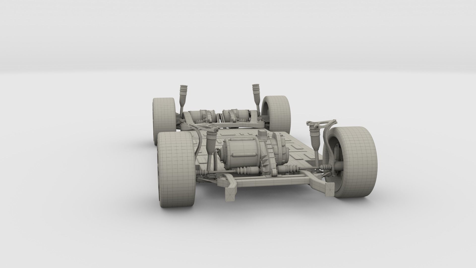 Tesla Roadster with Chassis 3D model_30