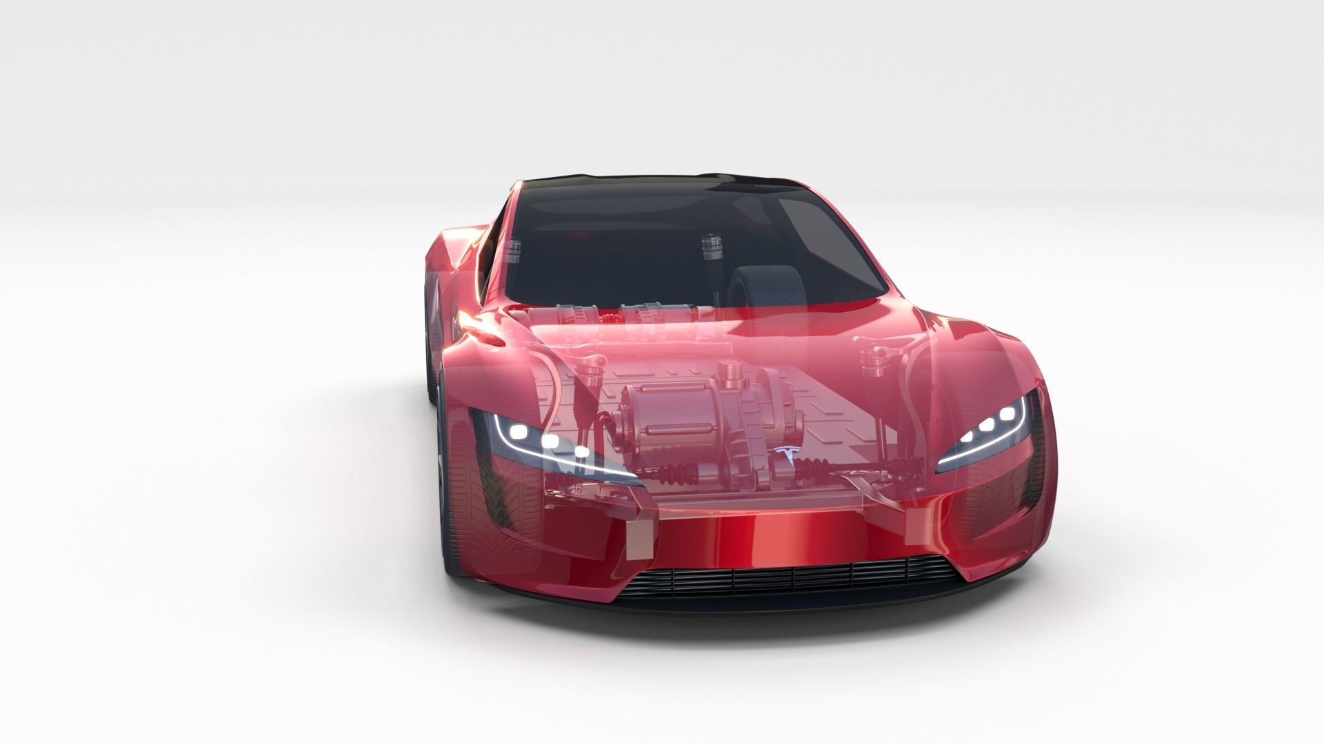 Tesla Roadster with Chassis 3D model_16