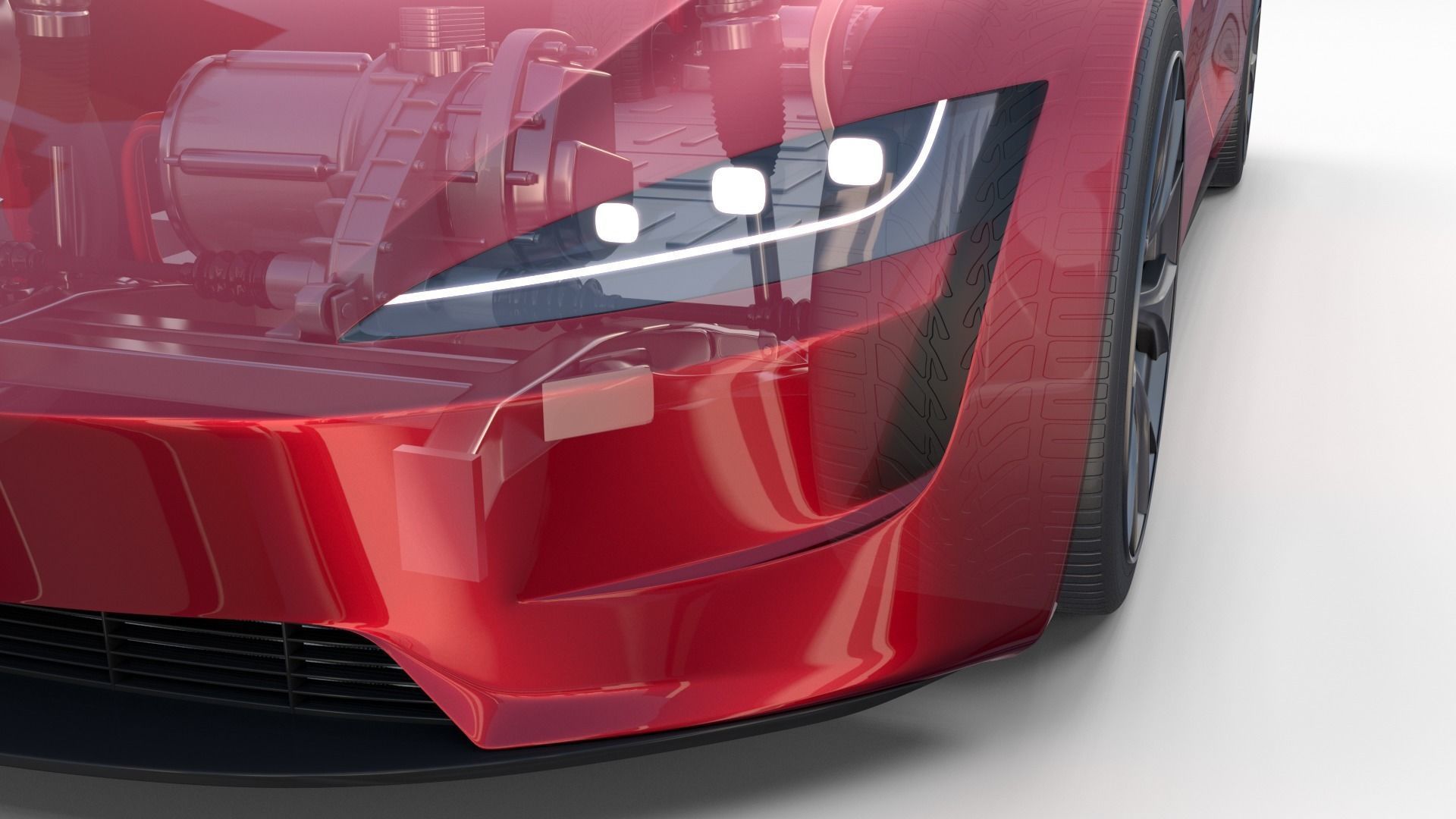 Tesla Roadster with Chassis 3D model_25
